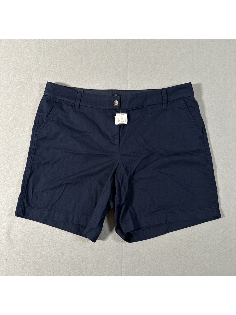 J.Crew 7" Classic Chino Shorts Navy Blue Cotton Womens Size 14 NWT